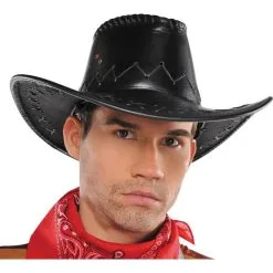 Faux Leather Cowboy Hat -Costumes By Theme Shop 278737 01