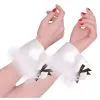 White Bunny Marabou Cuffs