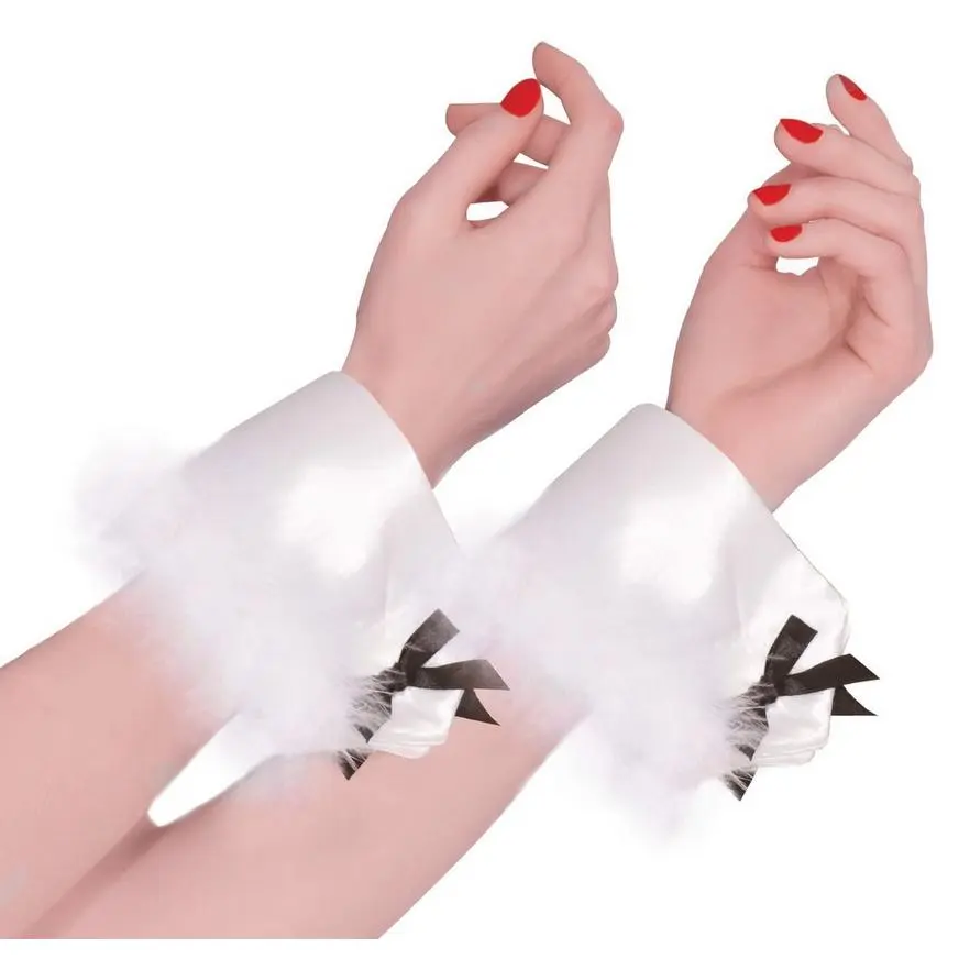 White Bunny Marabou Cuffs 1 White Bunny Marabou Cuffs