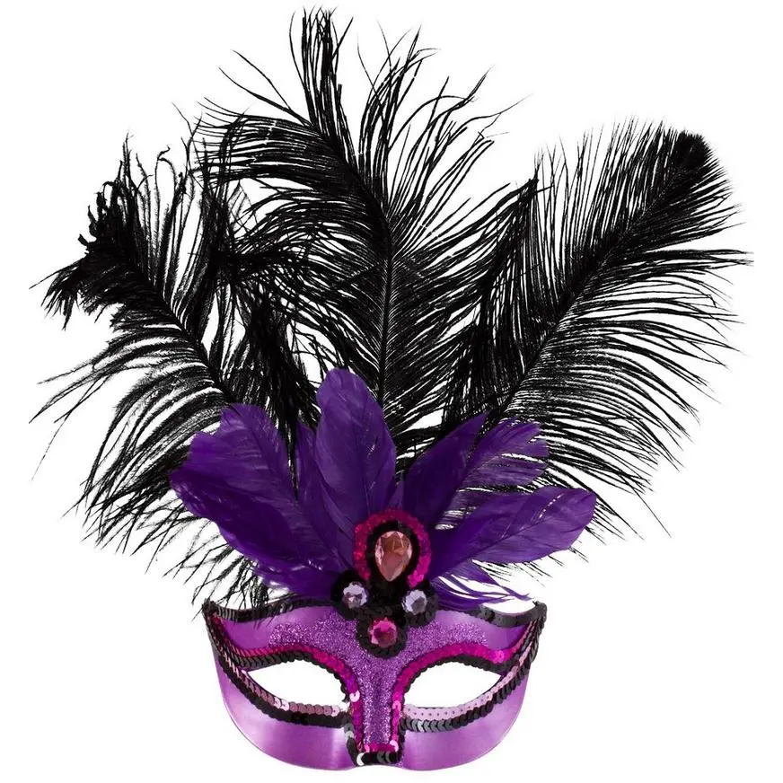 AMSCAN Purple Temptation Feather Masquerade Mask 1 AMSCAN Purple Temptation Feather Masquerade Mask