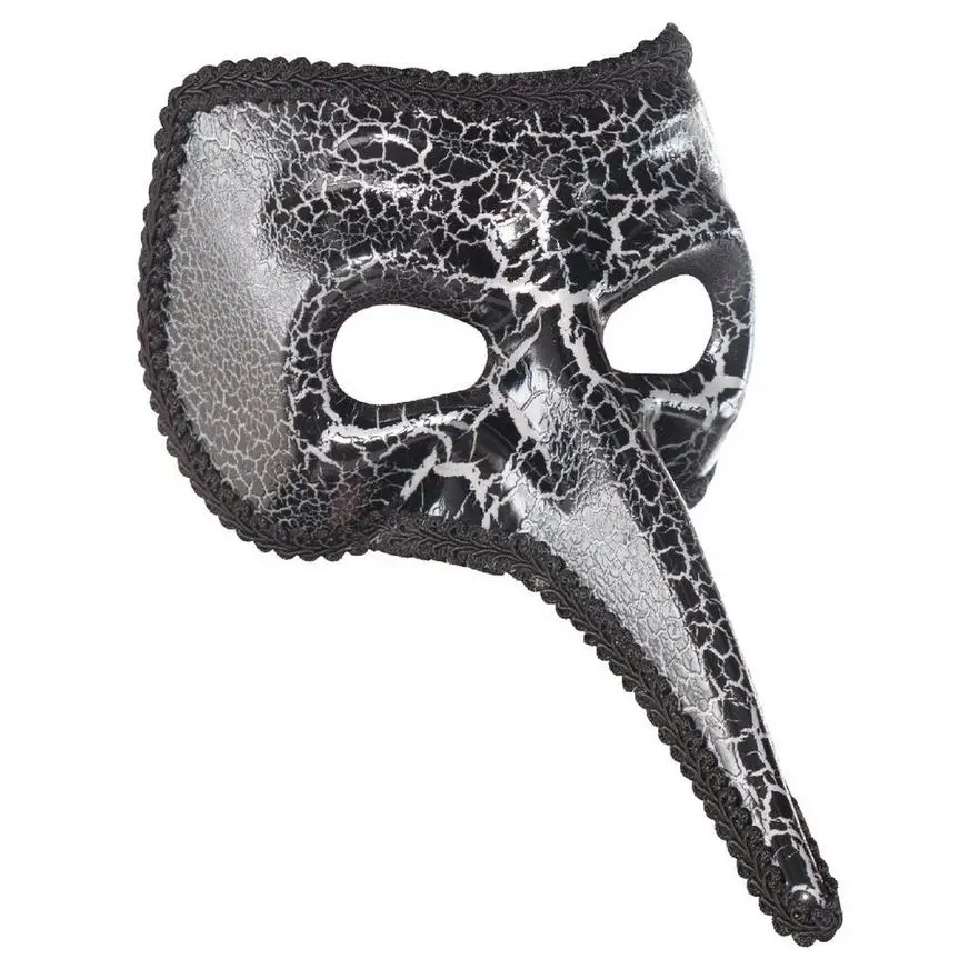 Black Crackle Long Nose Mask 1 Black Crackle Long Nose Mask