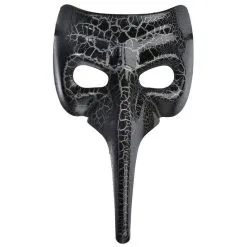 Black Crackle Long Nose Mask 3 Black Crackle Long Nose Mask -Costumes By Theme Shop 482327 01