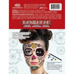 Sugar Skull Face Tattoos 2 Sheets -Costumes By Theme Shop 538487 03