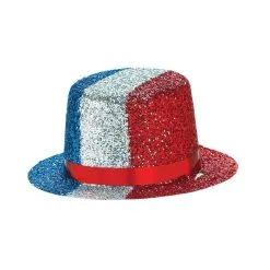 Glitter Patriotic Mini Top Hat -Costumes By Theme Shop 615955 01
