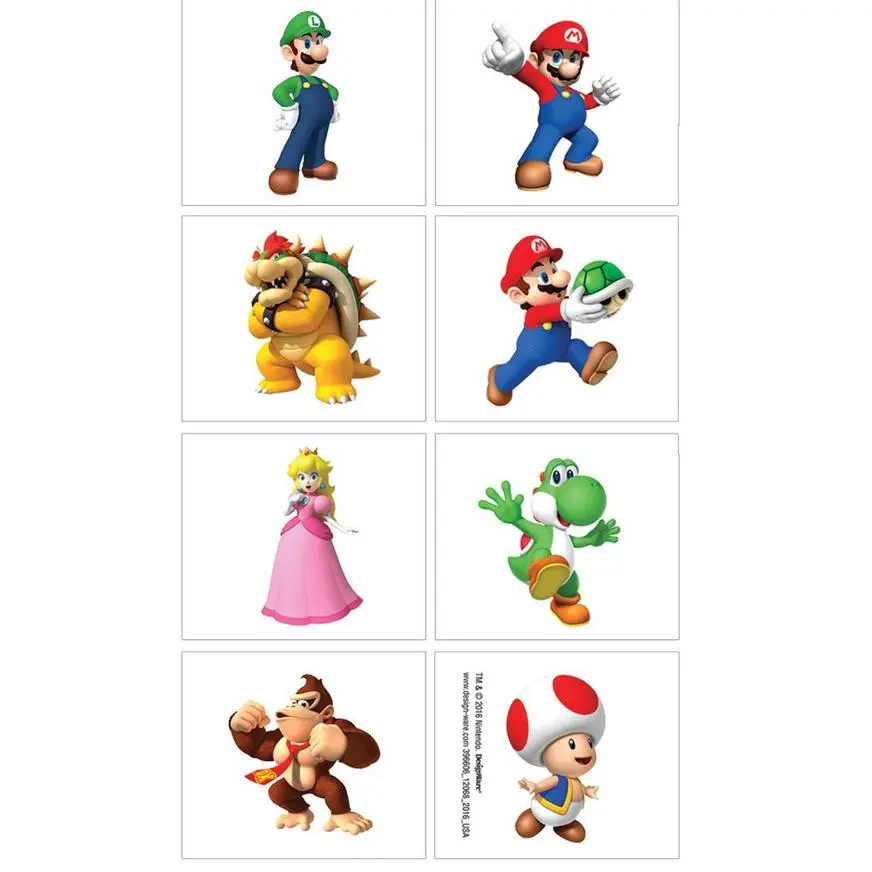 Super Mario Tattoos 1 Sheet 1 Super Mario Tattoos 1 Sheet