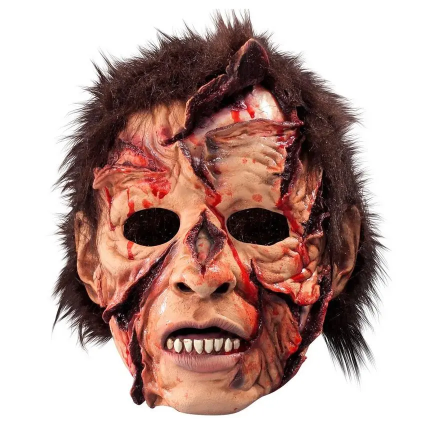 Adult Slashed Flesh Zombie Face Mask 1 Adult Slashed Flesh Zombie Face Mask