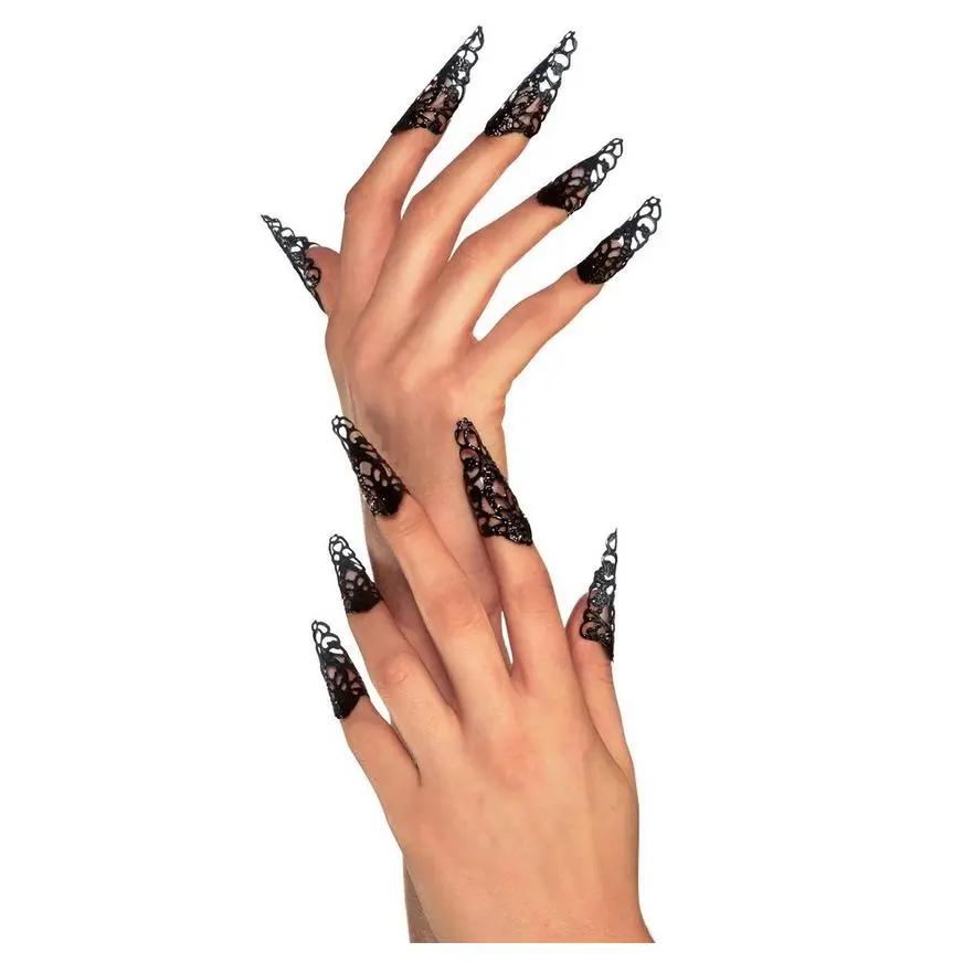 AMSCAN Black Filigree Nails 10ct 1 AMSCAN Black Filigree Nails 10ct