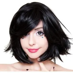 ROCKSTAR WIGS LLC Stylish Short Black Wig