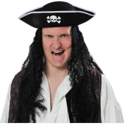 Black Pirate Hat -Costumes By Theme Shop 84986 01