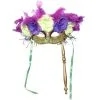 Light-Up Floral Masquerade Mask On A Stick
