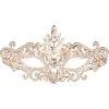Rhinestone Rose Gold Metal Masquerade Mask