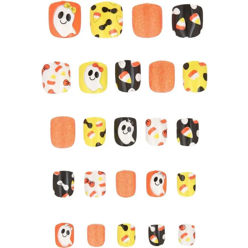 Ghosts & Candy Corn Halloween Press-On Nails, 24ct 1 Ghosts & Candy Corn Halloween Press-On Nails, 24ct