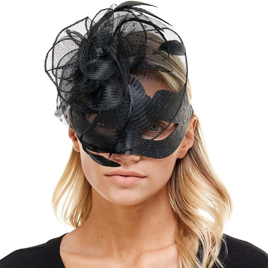 Black Veil Masquerade Mask 2 Black Veil Masquerade Mask - Image 2