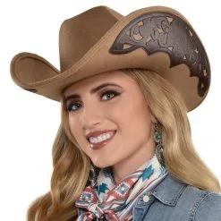 AMSCAN Oversized Debossed Cowgirl Hat 3 AMSCAN Oversized Debossed Cowgirl Hat -Costumes By Theme Shop 921493 01