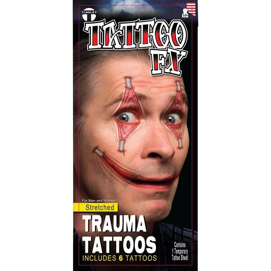 Stretched Trauma Temporary Tattoos, 6ct - Tinsley Transfers 1 Stretched Trauma Temporary Tattoos, 6ct - Tinsley Transfers