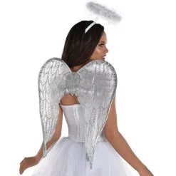 AMSCAN Adult Glitter White Angel Costume Accessory Kit