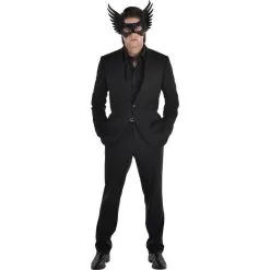 AMSCAN Adult Black Winged Faux Leather Half Mask -Costumes By Theme Shop 942056 02