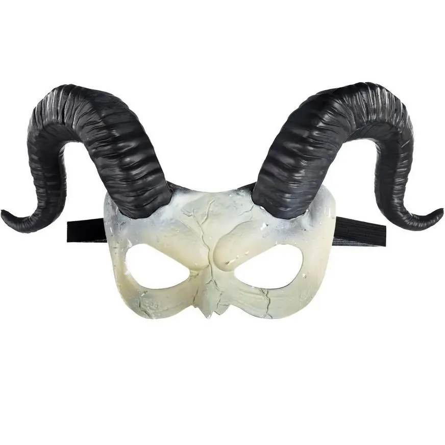 AMSCAN Adult Horned Ram Skull Plastic Half Mask 2 AMSCAN Adult Horned Ram Skull Plastic Half Mask - Image 2