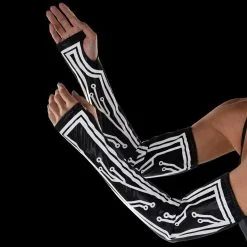 Adult Reflective Black Latex-Look Circuit Board Glovelettes, 2ct - Cyberpunk -Costumes By Theme Shop 942137 03