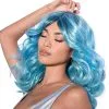 AMSCAN Blue Medium Length Curly Wig
