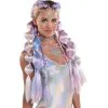 AMSCAN Adult Blue, Pink & Purple Bubble Braid Clip-In Extensions, 2pc - Festival