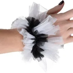 Adult White Tulle Clown Cuffs -Costumes By Theme Shop 942184 01