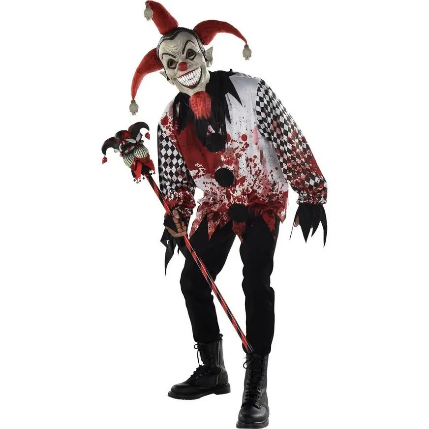 Adult Evil Jester Latex Mask With Mini Skulls - Twisted Circus 4 Adult Evil Jester Latex Mask With Mini Skulls - Twisted Circus - Image 4