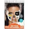 Black, White & Metallic Gold Glam Skull Temporary Face Tattoos With Gems, 44pc