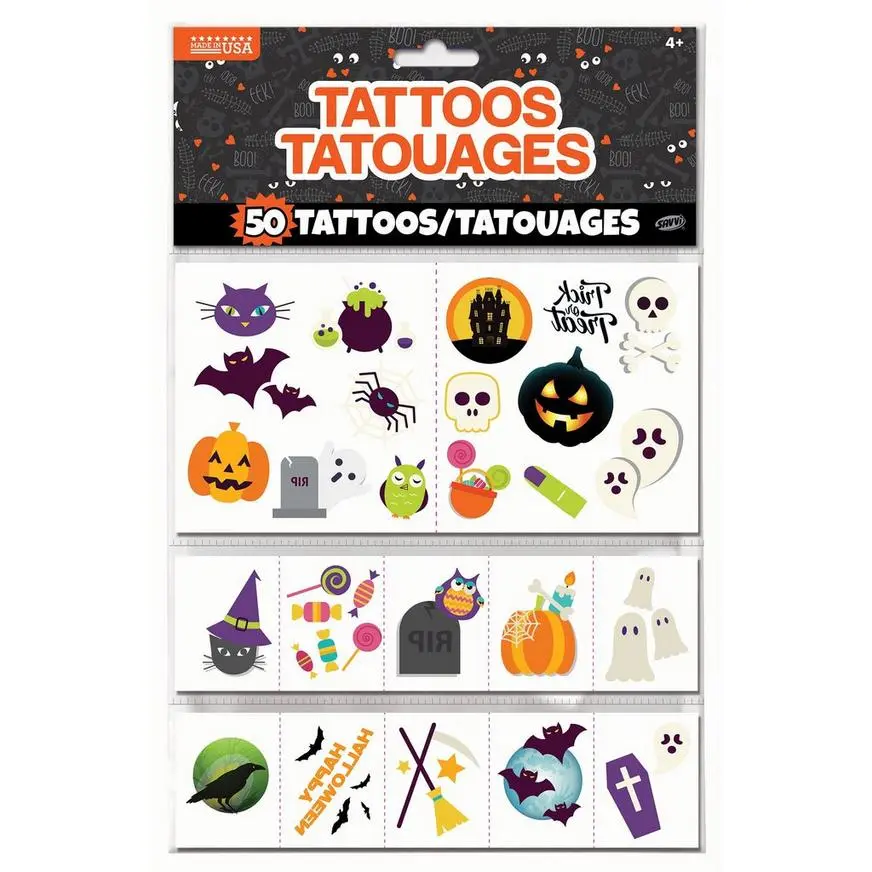 Friendly Halloween Temporary Tattoos, 50pc 1 Friendly Halloween Temporary Tattoos, 50pc