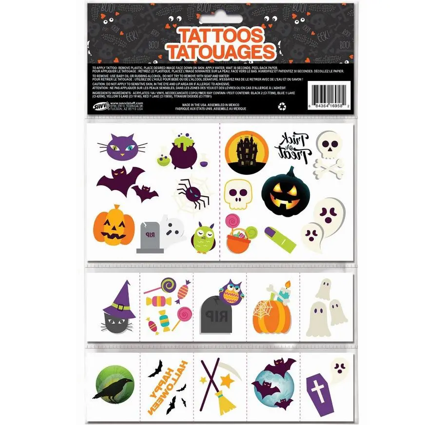 Friendly Halloween Temporary Tattoos, 50pc 2 Friendly Halloween Temporary Tattoos, 50pc - Image 2
