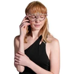 Adult Rose Gold Filigree Cat Eye Metal Mask -Costumes By Theme Shop 942821 01