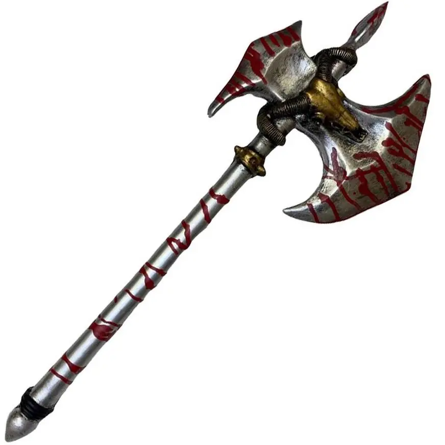 Bloody Silver Battle Axe, 31.5in - High-Density Foam Prop 1 Bloody Silver Battle Axe, 31.5in - High-Density Foam Prop