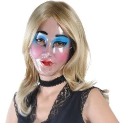 Transparent Disguise Mask, 1ct - Doll Eyes, Grin, Makeup Or Mustache -Costumes By Theme Shop 9991 02
