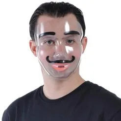 Transparent Disguise Mask, 1ct - Doll Eyes, Grin, Makeup Or Mustache -Costumes By Theme Shop 9991 03