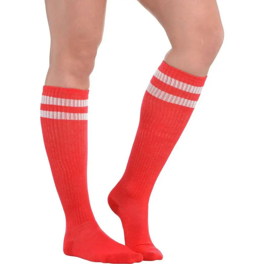 Red Stripe Athletic Knee-High Socks 1 Red Stripe Athletic Knee-High Socks
