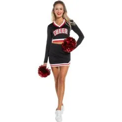 Jerry Leigh Adult Black & Red Cheerleader Costume