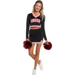 Jerry Leigh Adult Black & Red Cheerleader Costume -Costumes By Theme Shop P905296 02