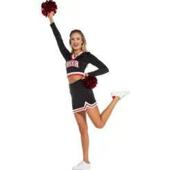 Jerry Leigh Adult Black & Red Cheerleader Costume -Costumes By Theme Shop P905296 03